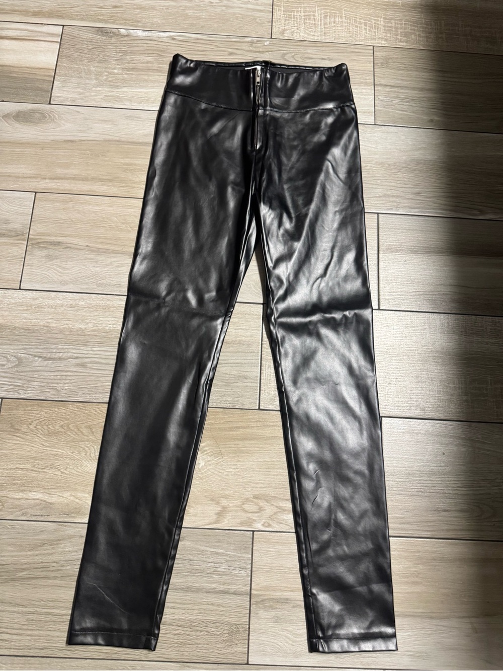 Black Faux Leather Women's Leggings size M